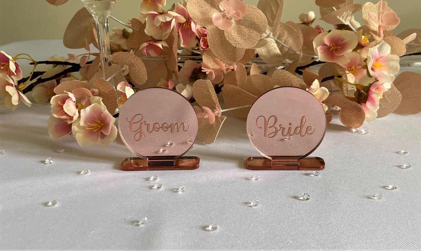 Mirrored Acrylic Place Name Stand