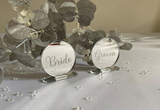 Mirrored Acrylic Place Name Stand